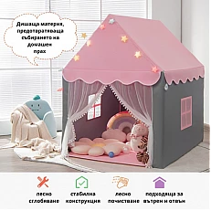 Tent with lights and mat, pink, Costway