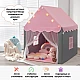 Tent with lights and mat, pink, Costway