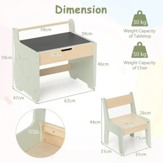 Children's drawing table 2 in 1, Costway