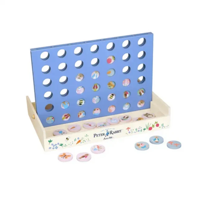 Wooden board game, 4 in a row, Peter Rabbit