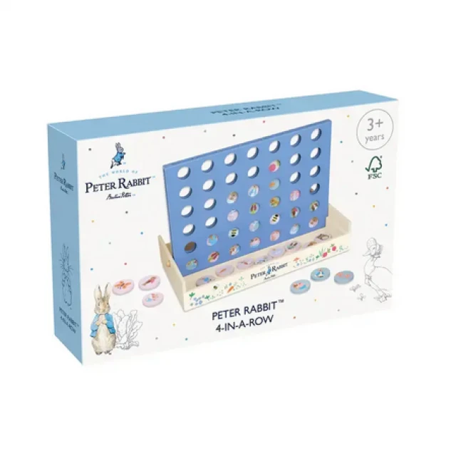 Wooden board game, 4 in a row, Peter Rabbit