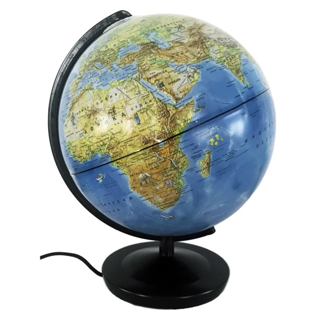 Globe Day and Night, 26 cm, illuminated
