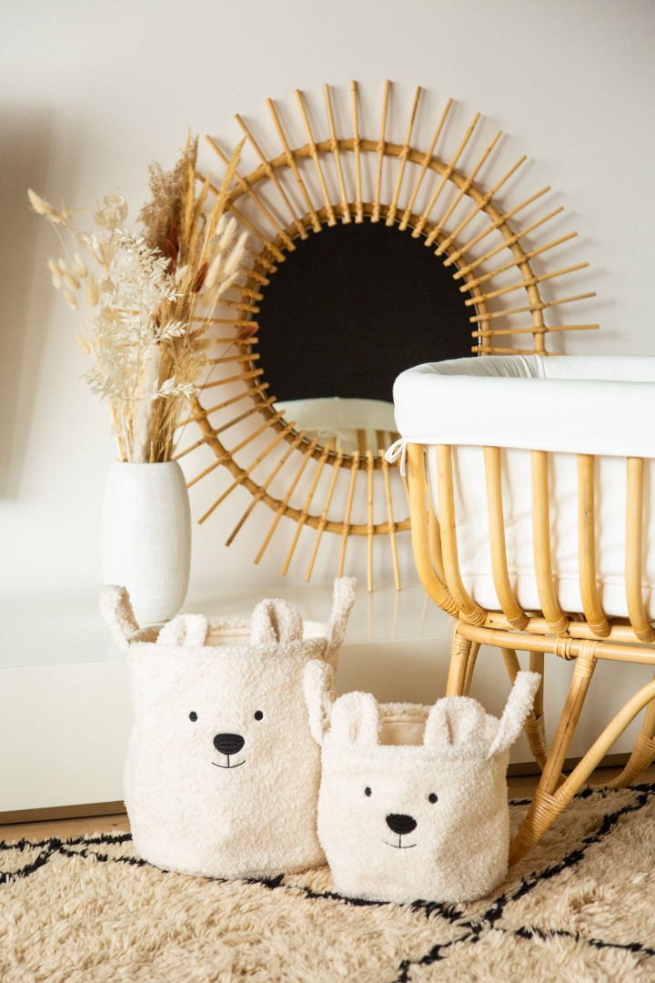 Kош за съхранение 30x30x30 см teddy бял