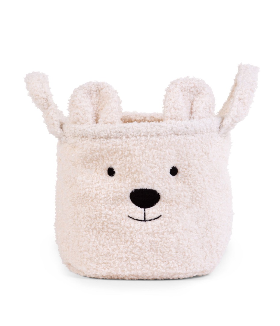 Kош за съхранение 25x20x20 см teddy бял