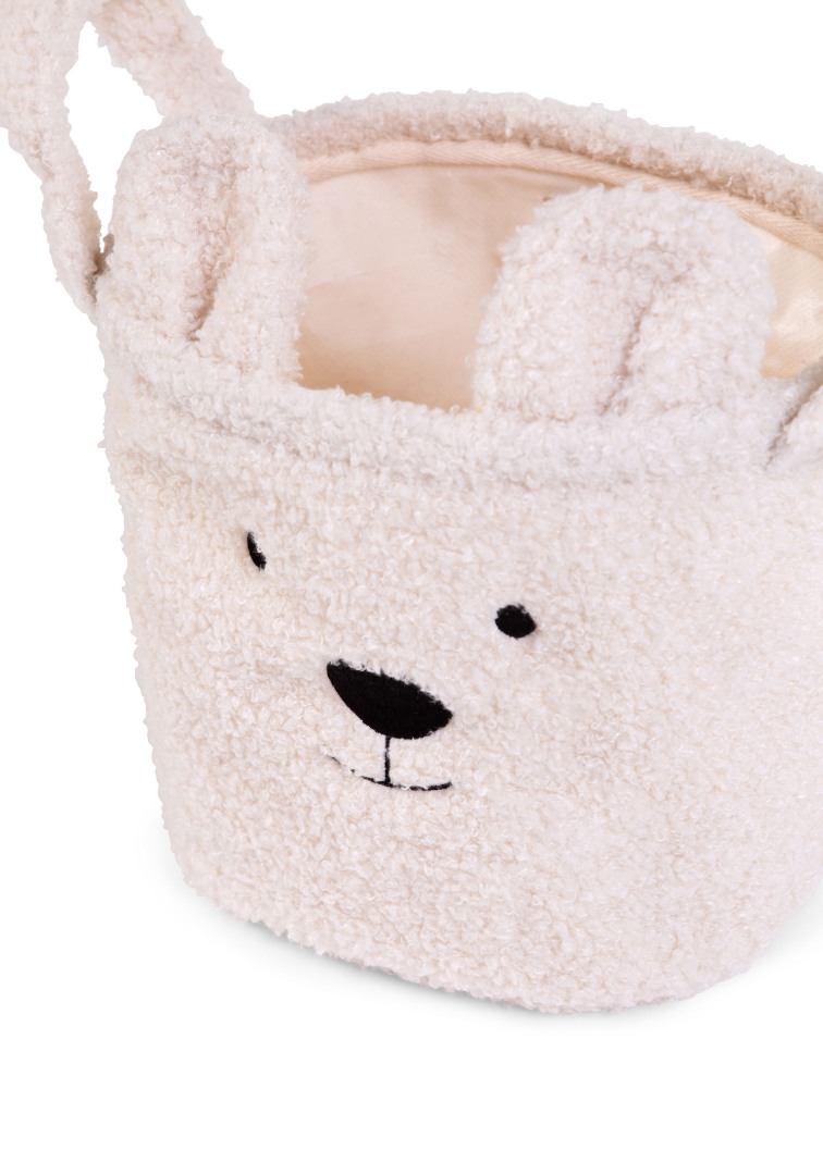 Kош за съхранение 25x20x20 см teddy бял