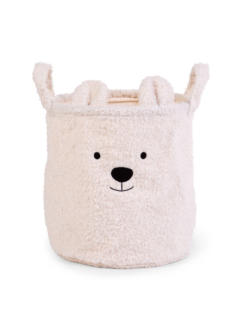 Kош за съхранение 30x30x30 см teddy бял