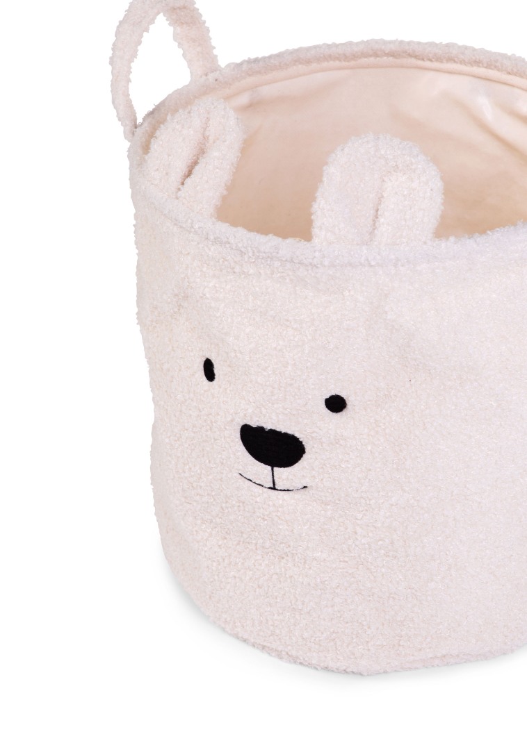 Kош за съхранение 30x30x30 см teddy бял