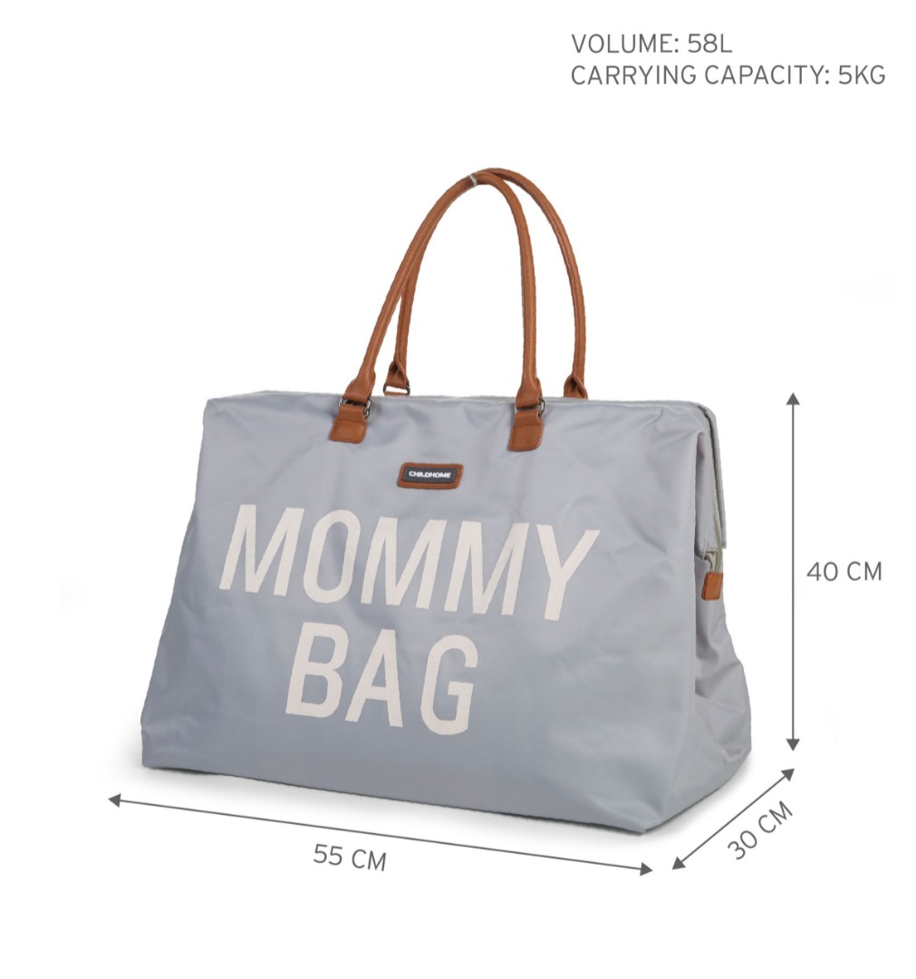 Чанта Mommy Bag сиво/екрю