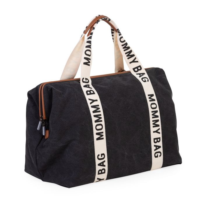 Mommy bag чанта за мама - Signature - черна, релефна