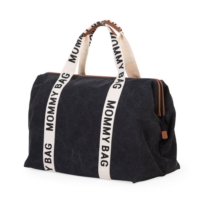 Mommy bag чанта за мама - Signature - черна, релефна