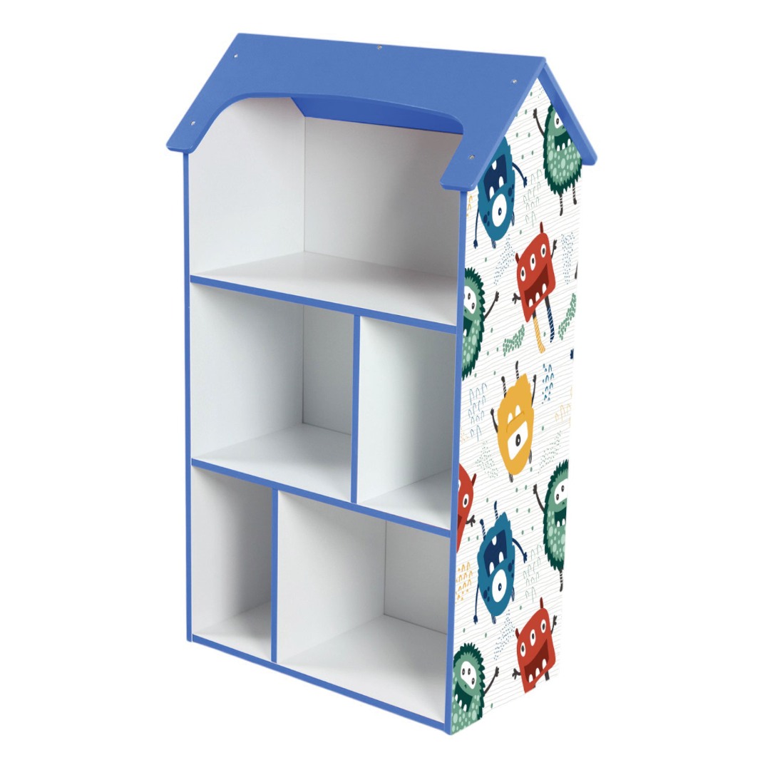 Детска Дървена Етажерка за Съхранение на Играчки и Книжки - Къщичка UNIVERSE