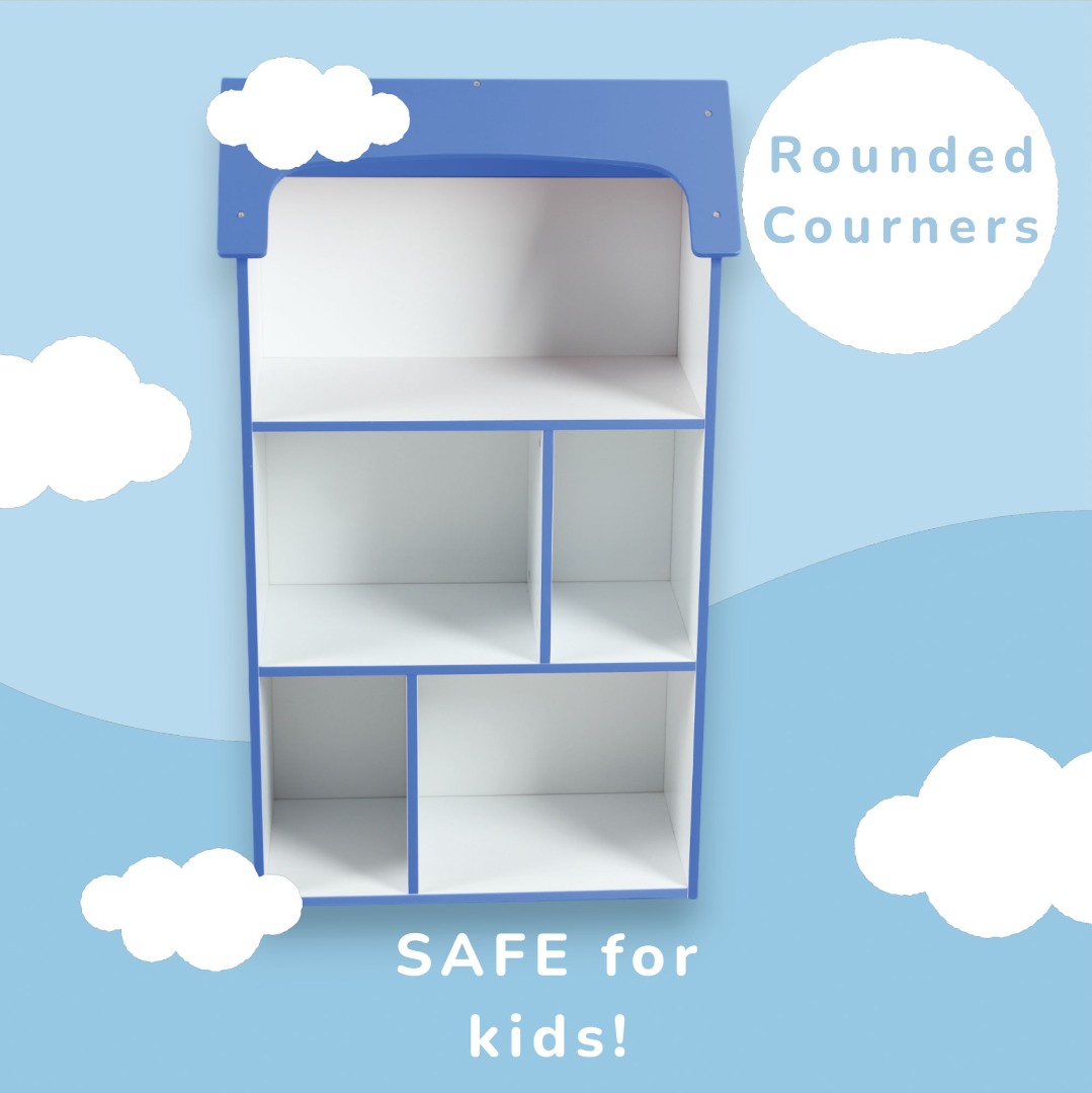 Детска Дървена Етажерка за Съхранение на Играчки и Книжки - Къщичка UNIVERSE