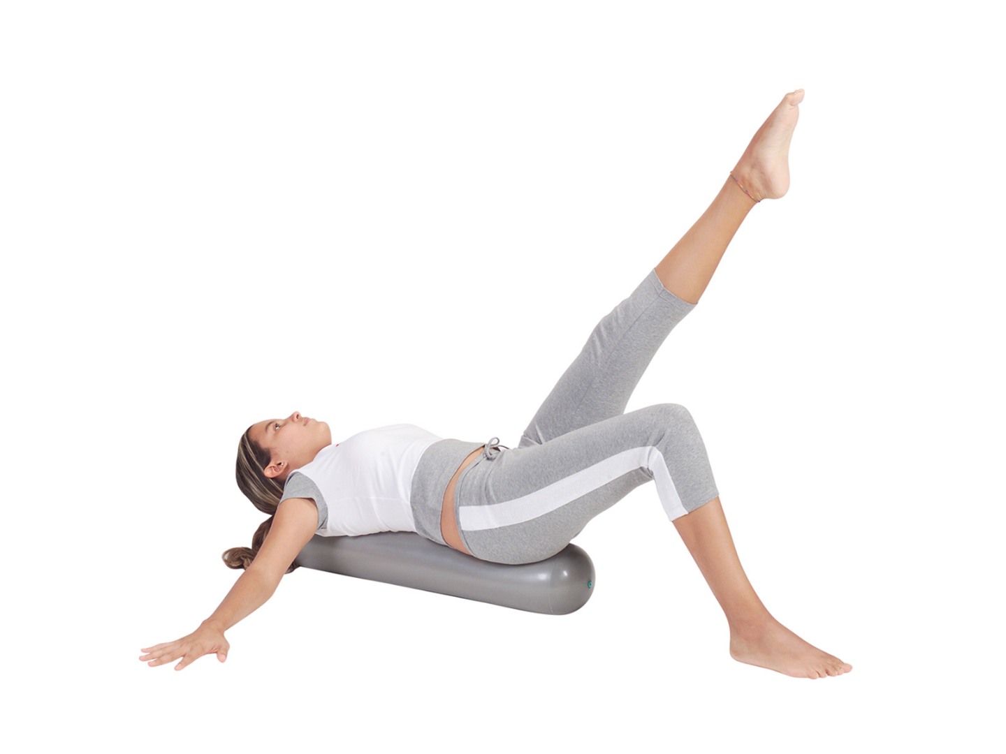 Фитнес ролер Fit-ball Roller 18/75 см сив