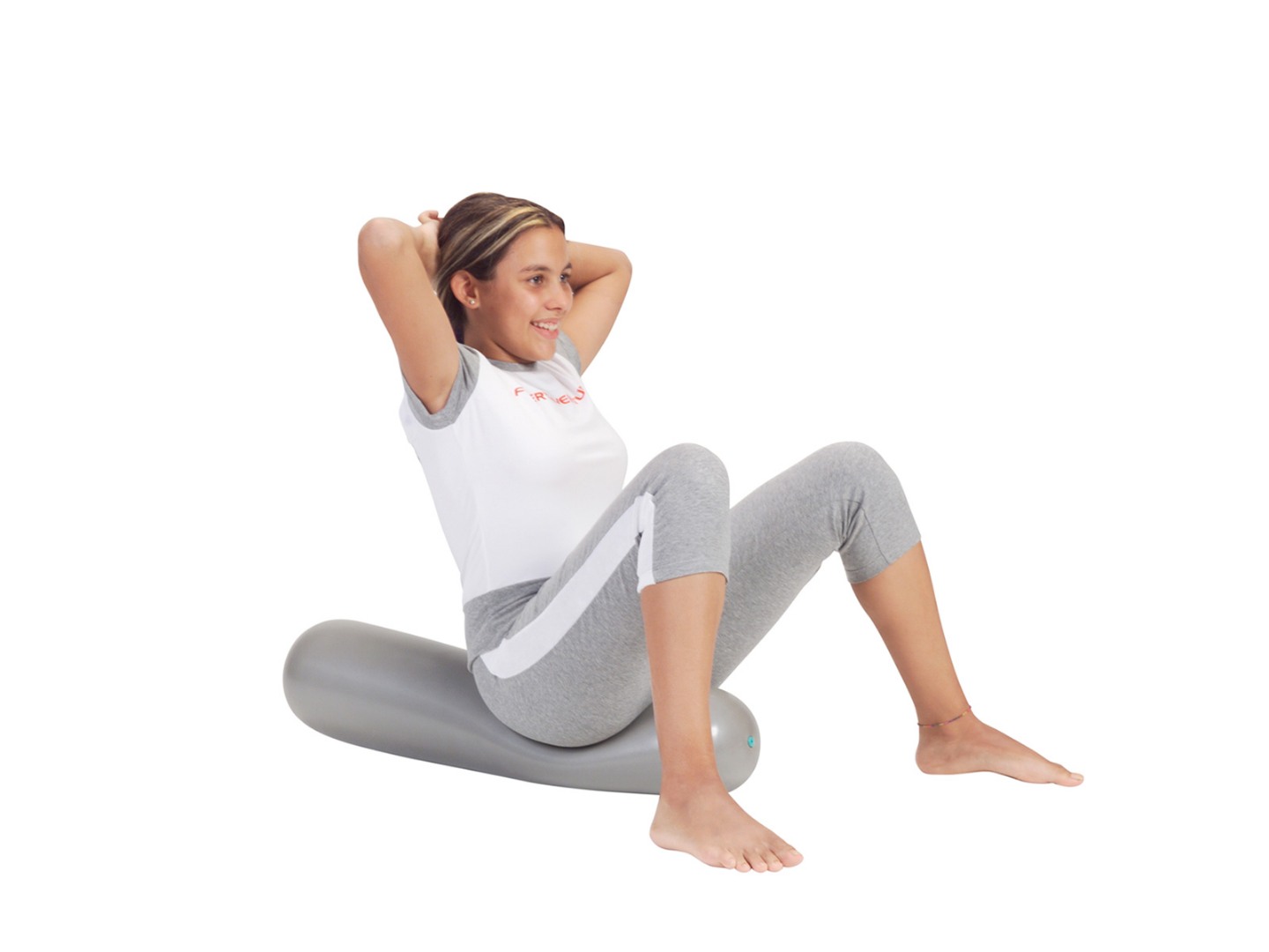 Фитнес ролер Fit-ball Roller 18/75 см сив