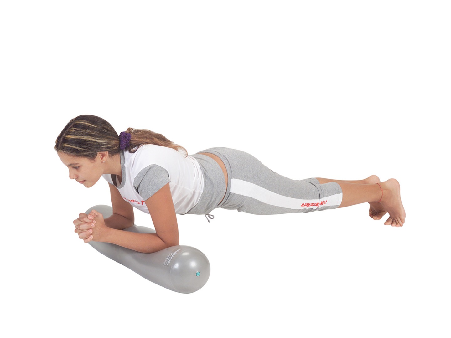 Фитнес ролер Fit-ball Roller 18/75 см сив