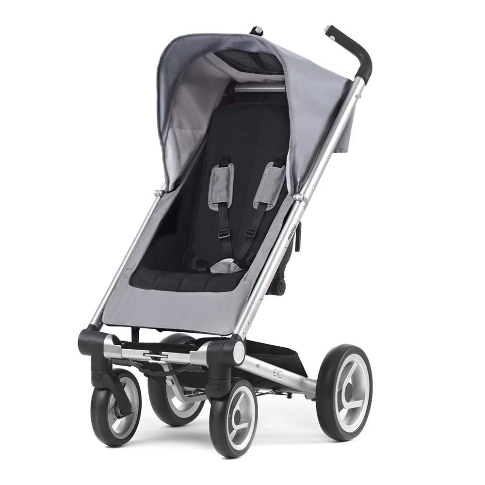 Mutsy Exo stroller with seat and canopy Silver Black