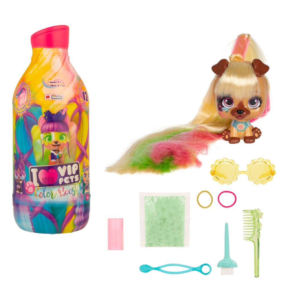 Модно кученце за прически 9 изненади COLOR BOOST S3