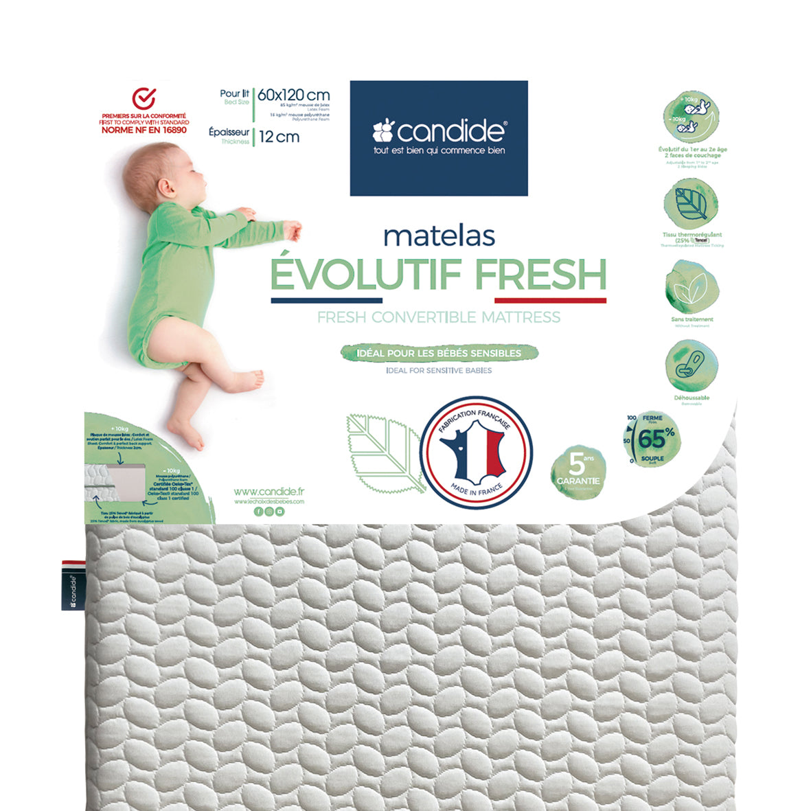Матрак Evolutif Fresh 60X120См (12См Дебелина) Candide