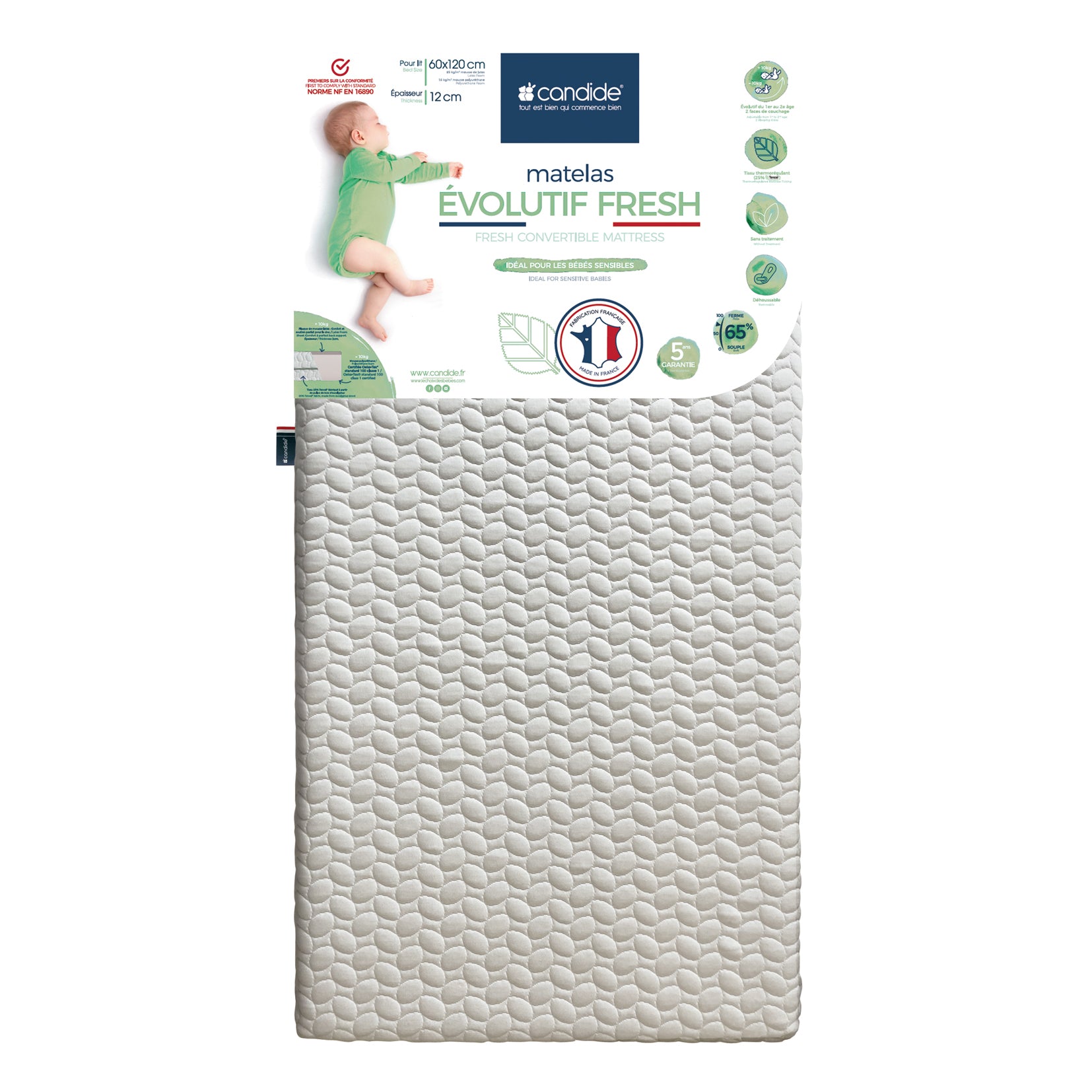 Матрак Evolutif Fresh 60X120См (12См Дебелина) Candide