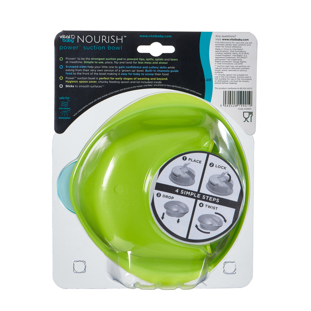 Vacuum feeding bowl green Vital Baby