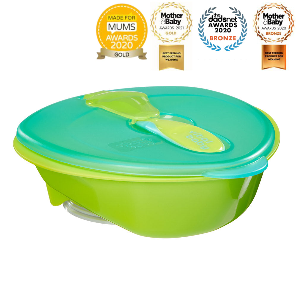 Vacuum feeding bowl green Vital Baby