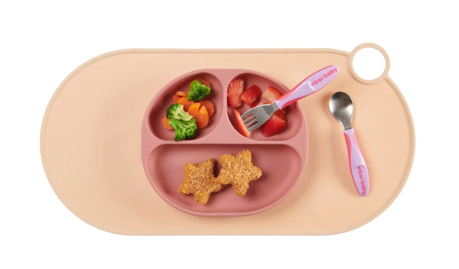 Силиконова Чиния С Вакум 4+ Месеца Розова Vital Baby