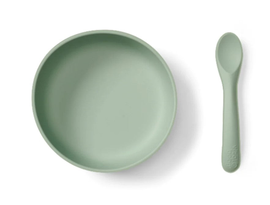 Комплект Силиконова Купа С Вакум И Лъжичка Мента Vital Baby