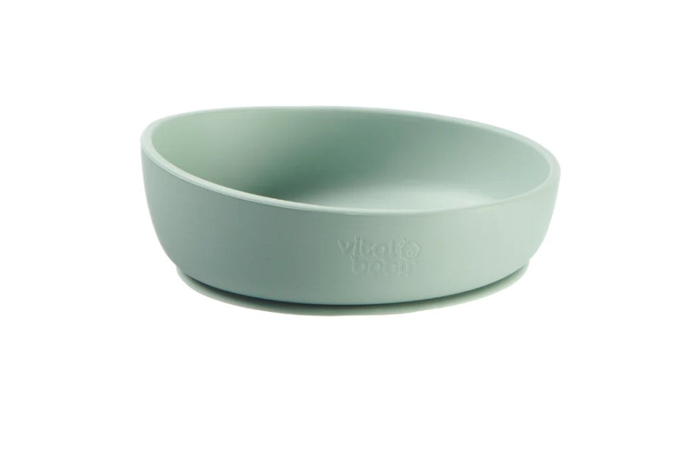 Комплект Силиконова Купа С Вакум И Лъжичка Мента Vital Baby