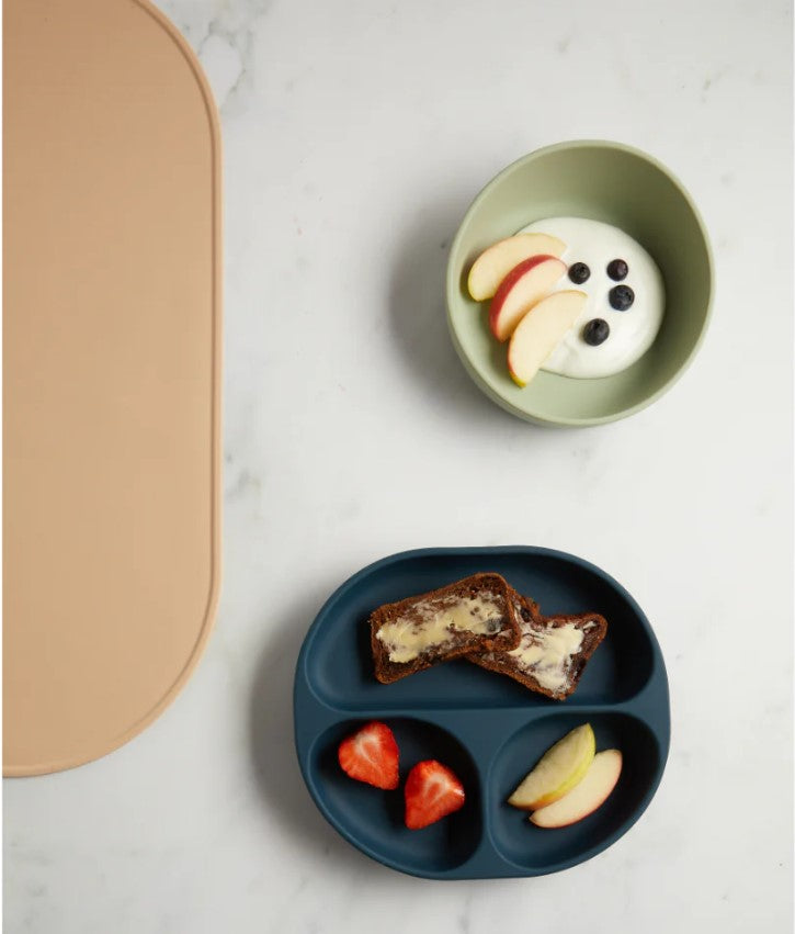 Комплект Силиконова Купа С Вакум И Лъжичка Мента Vital Baby