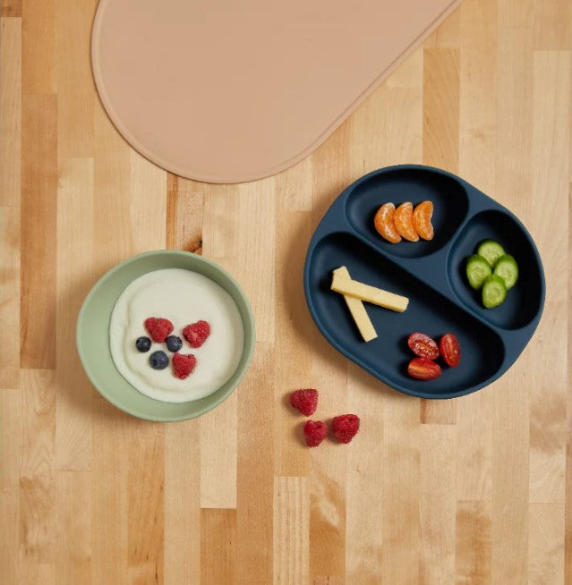 Комплект Силиконова Купа С Вакум И Лъжичка Мента Vital Baby