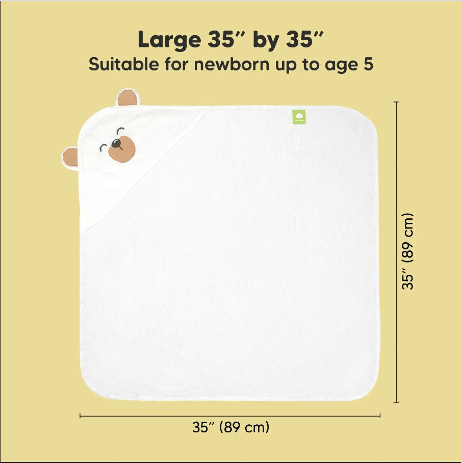 KeaBabies Organic Bamboo Brown Bear Hooded Baby Towel