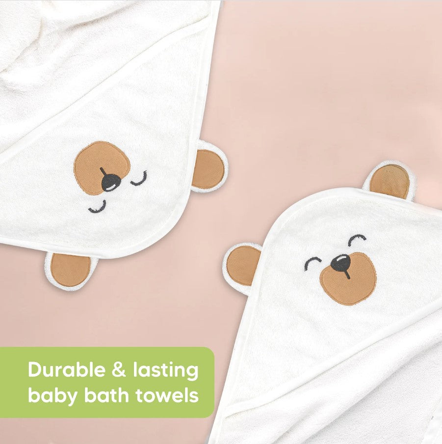 KeaBabies Organic Bamboo Brown Bear Hooded Baby Towel