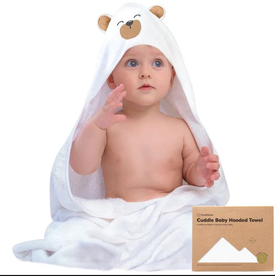 KeaBabies Organic Bamboo Brown Bear Hooded Baby Towel