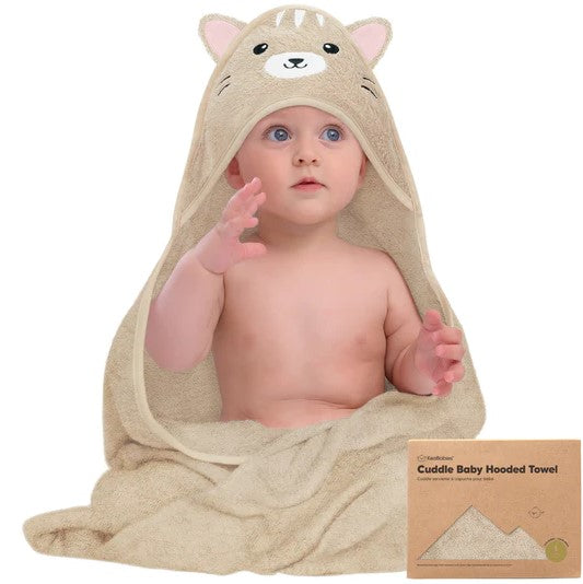 KeaBabies Organic Bamboo Cat Hooded Baby Towel
