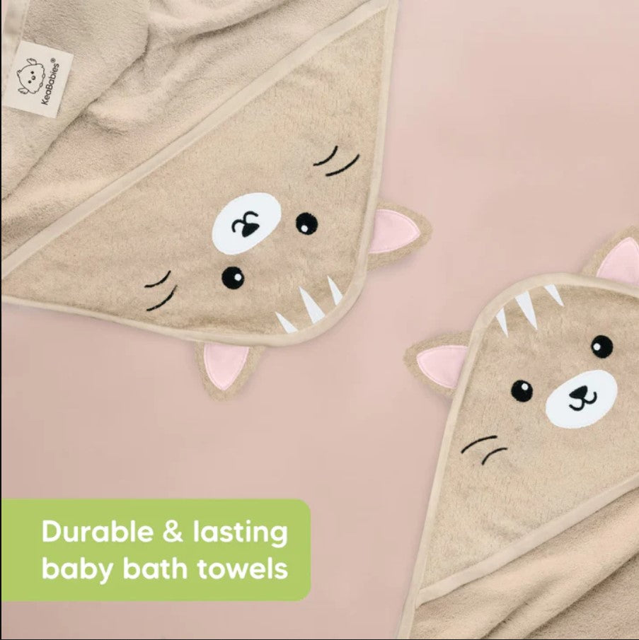 KeaBabies Organic Bamboo Cat Hooded Baby Towel