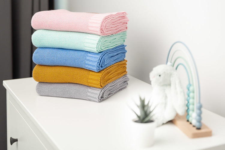 Bamboo And Cotton Blanket Blue 100x80cm
