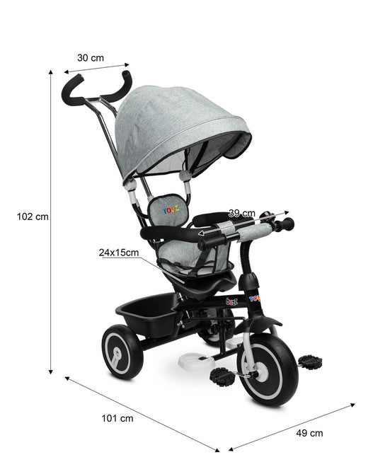 Триколка С Родителски Контрол Buzz Grey Caretero Toyz