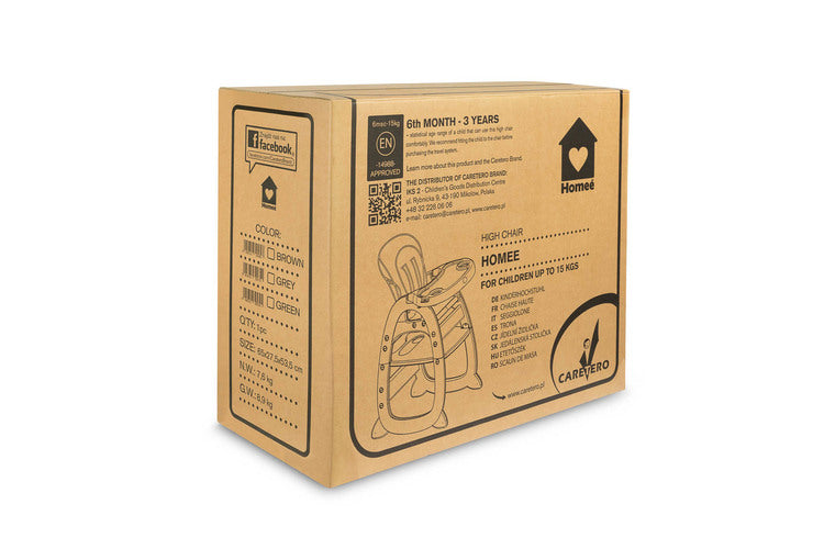 Столче За Хранене 2в1 + Маса Homee Brown Caretero