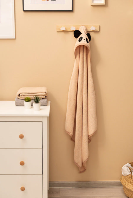 Panda Bath Towel 90x90cm Beige 100% Cotton