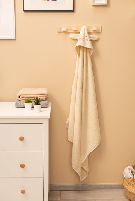 Rabbit Bath Towel 90x90cm Ecru 100% Cotton