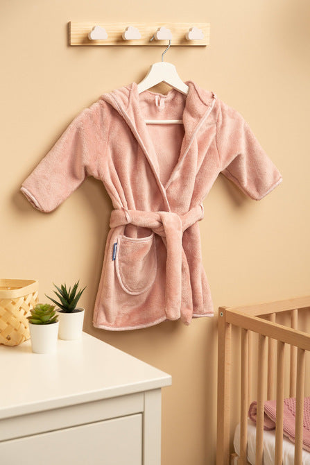 Elegant Children’s Bathrobe 1-2 Years Teddy Bear Pink