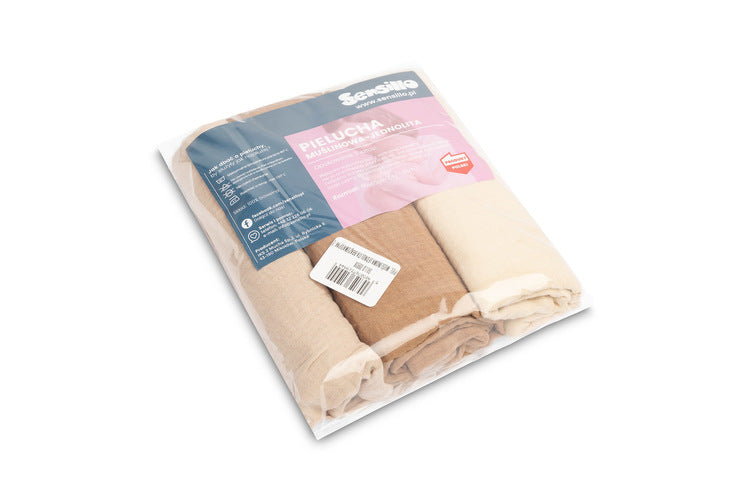 Muslin Diapers Uniform Brown 3 Pieces 60x80cm