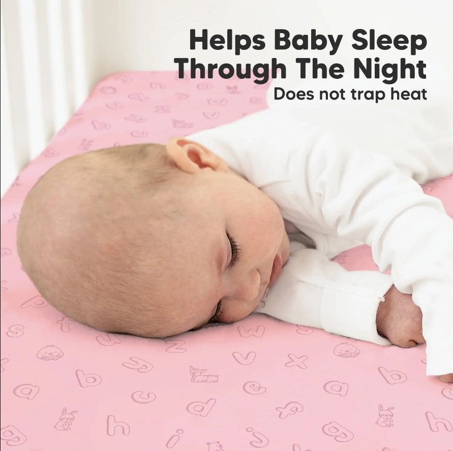 Чаршафи От Органичен Памук 2 Броя 60х120См Розови Abc Kea Babies