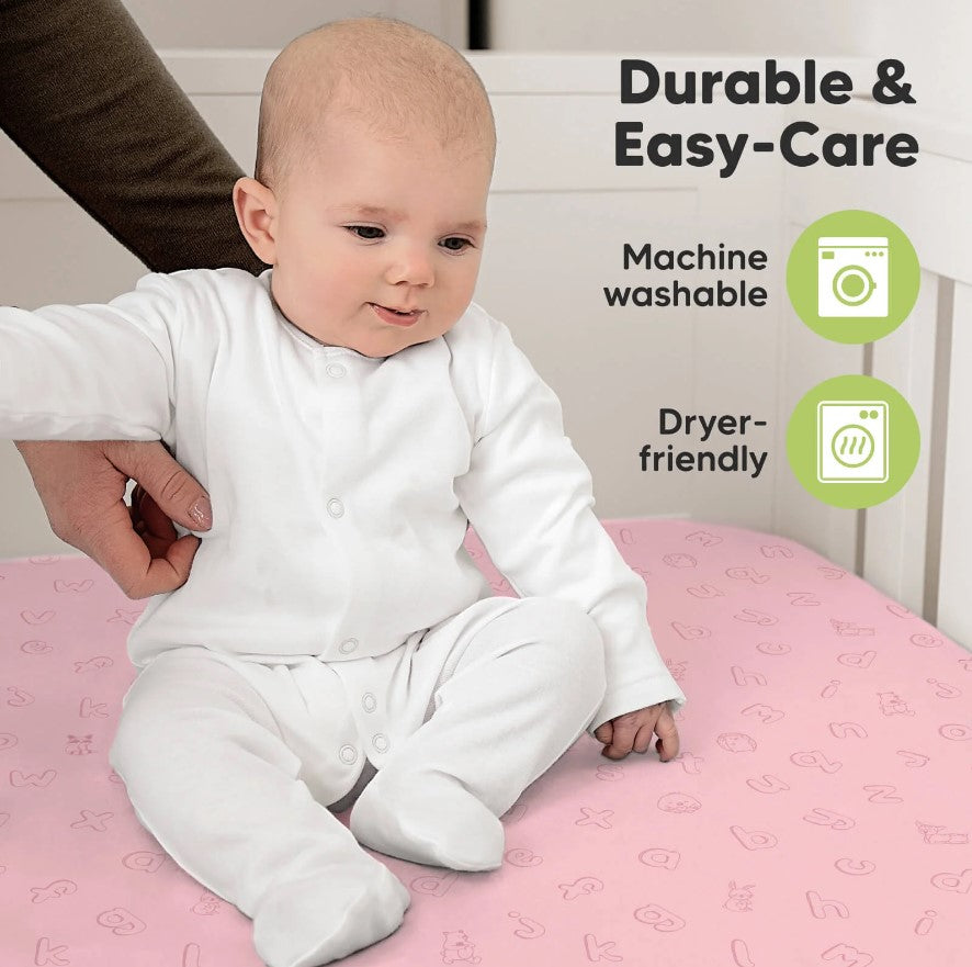 Чаршафи От Органичен Памук 2 Броя 60х120См Розови Abc Kea Babies