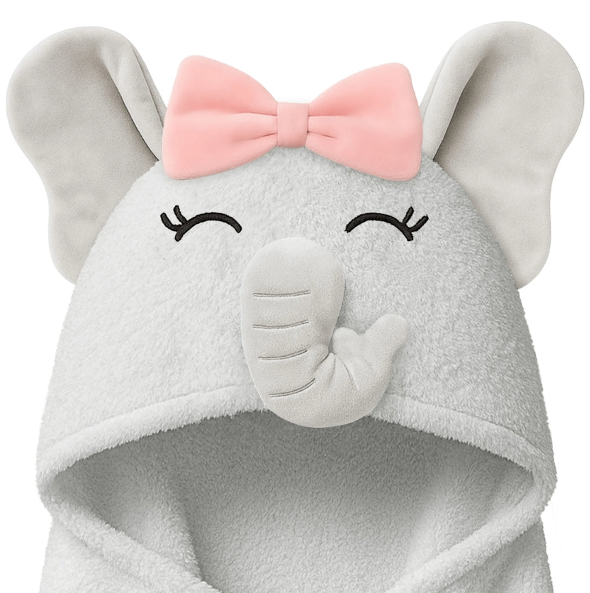 Baby Hooded Towel 100% Cotton Elephant Keababies