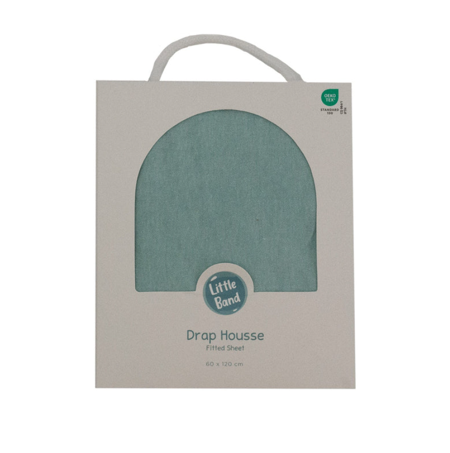 Baby sheet with elastic made of cotton jersey 60x120 cm Cyan Little band