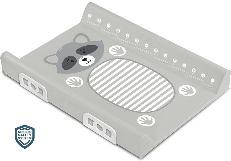 Changing Mat with Safety System Animals Raccoon Grey 70cm Sensillo