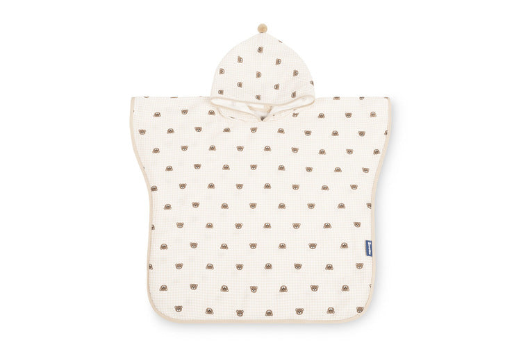 Muslin Bear Bath Poncho, Beige Sensillo