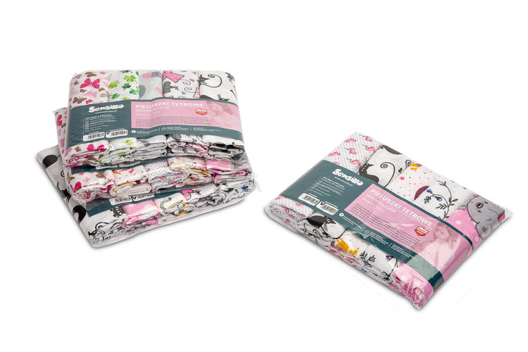 Diapers Tetra Cotton For Girl - 5 Pcs. 70X80 Sensillo