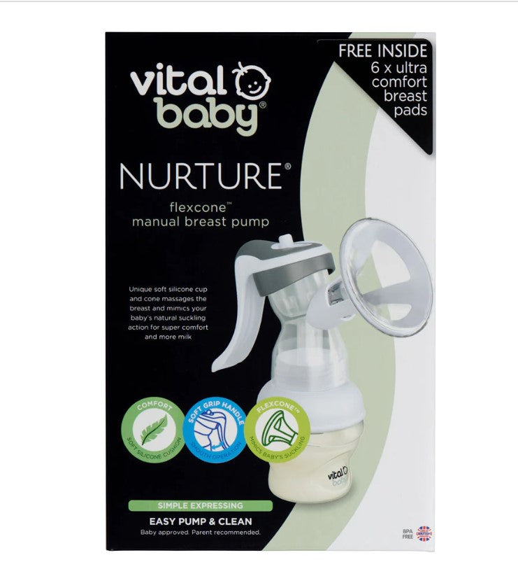 Ръчна Помпа За Кърма Flexcone +6 Броя Подплънки Vital Baby